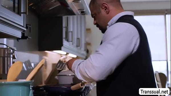 Big tits TS stepmom fucks her Ebony stepdaughter