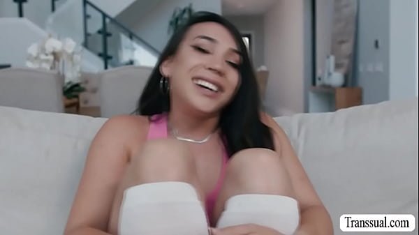 Gorgeous petite TS Kasey Kei anal fucked by Cliff